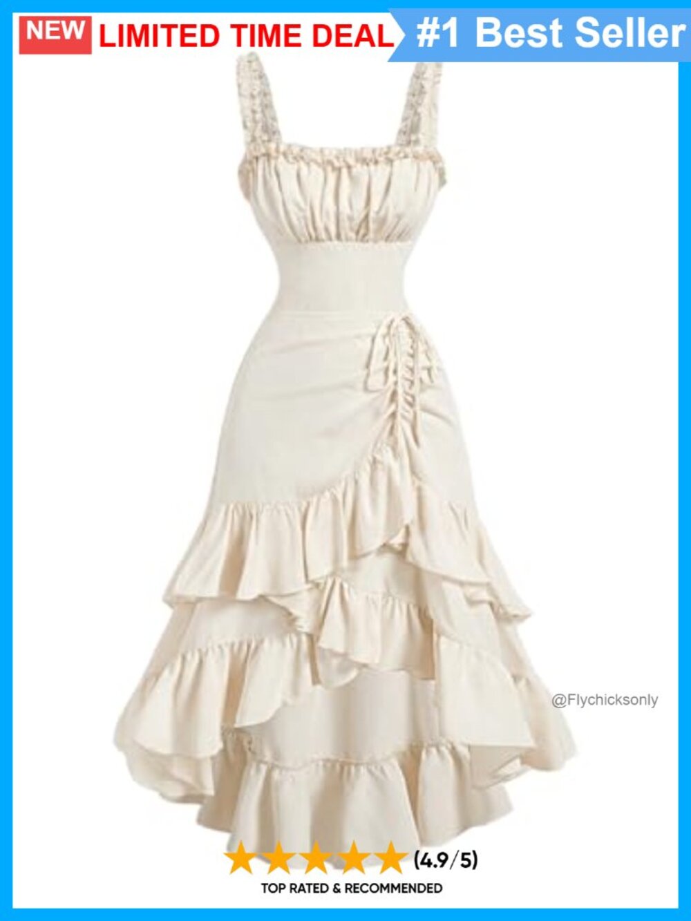 Sleeveless Square Neck Asymmetrical Ruffle Hem Long Dress